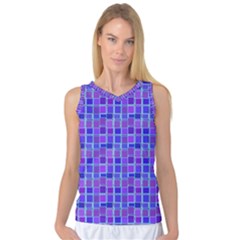 Background Mosaic Purple Blue Women s Basketball Tank Top by danenraven