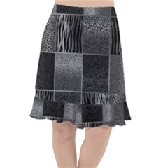 Gray Animal Print Fishtail Chiffon Skirt by danenraven