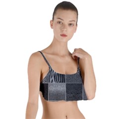 Gray Animal Print Layered Top Bikini Top 