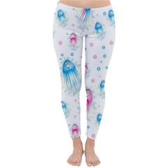 Jellyfis Pink Blue Cartoon Classic Winter Leggings