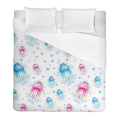 Jellyfis Pink Blue Cartoon Duvet Cover (full/ Double Size)