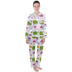 Turtle Animal Sea Life Satin Long Sleeve Pajamas Set by danenraven