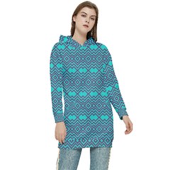 Abstract Chevron Zigzag Pattern Women s Long Oversized Pullover Hoodie