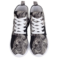 Angry Male Lion Women s Lightweight High Top Sneakers