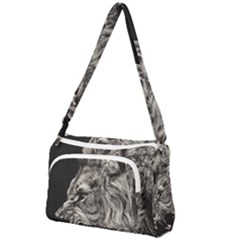 Angry Male Lion Front Pocket Crossbody Bag by Jancukart