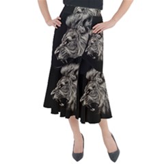 Angry Male Lion Midi Mermaid Skirt by Jancukart