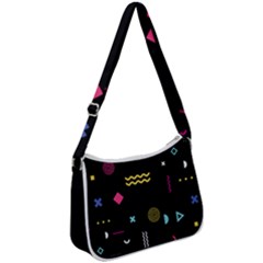 Geometric Art Colorful Shape Zip Up Shoulder Bag