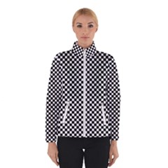 Black And White Background Black Board Checker Women s Bomber Jacket by Ravend