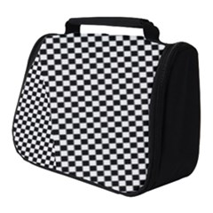 Black And White Background Black Board Checker Full Print Travel Pouch (small)