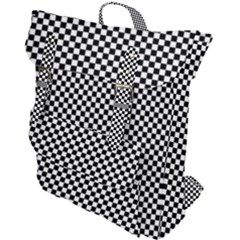 Black And White Background Black Board Checker Buckle Up Backpack