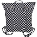 Black And White Background Black Board Checker Buckle Up Backpack View3