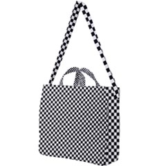 Black And White Background Black Board Checker Square Shoulder Tote Bag