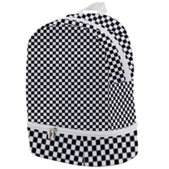 Black And White Background Black Board Checker Zip Bottom Backpack