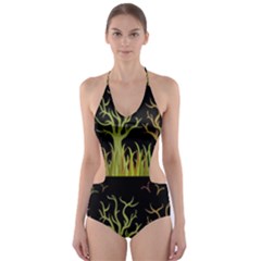 Background Decor Backdrop Design Cut-out One Piece Swimsuit