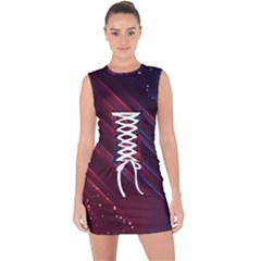 Banner Brochure Flyer Poster Music Lace Up Front Bodycon Dress