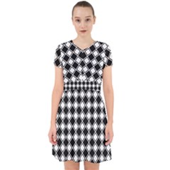 Square Diagonal Pattern Seamless Adorable In Chiffon Dress