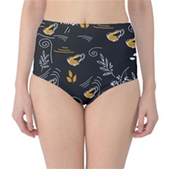 Illustration Leaves Leaf Naturecoffee Digital Paper Cup Classic High-waist Bikini Bottoms