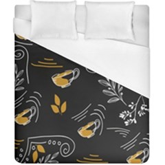 Illustration Leaves Leaf Naturecoffee Digital Paper Cup Duvet Cover (california King Size)