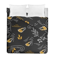 Illustration Leaves Leaf Naturecoffee Digital Paper Cup Duvet Cover Double Side (full/ Double Size)