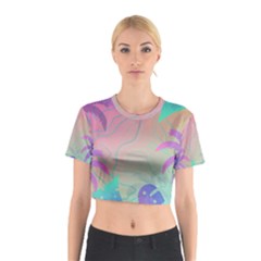 Nature Palm Tree Leaves Leaf Plant Tropical Cotton Crop Top by Ravend