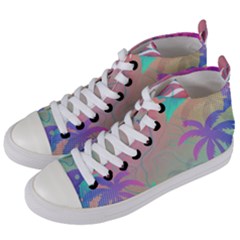 Nature Palm Tree Leaves Leaf Plant Tropical Women s Mid-top Canvas Sneakers by Ravend