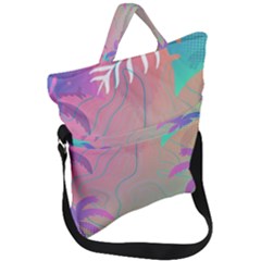 Nature Palm Tree Leaves Leaf Plant Tropical Fold Over Handle Tote Bag