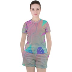Nature Palm Tree Leaves Leaf Plant Tropical Women s Tee And Shorts Set