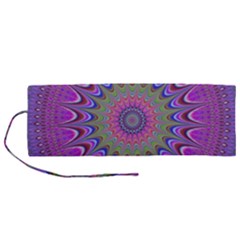 Art Mandala Design Ornament Flower Roll Up Canvas Pencil Holder (m)