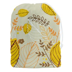 Nature Leaves Leaf Flowers Flower Background Wallpaper Drawstring Pouch (3xl)