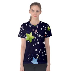 Illustration Abstract Heart Cover Blue Gift Women s Cotton Tee