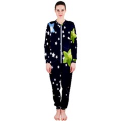 Illustration Abstract Heart Cover Blue Gift Onepiece Jumpsuit (ladies)