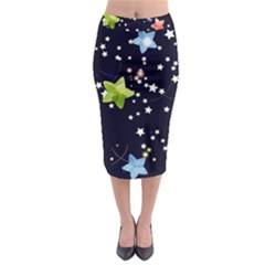 Illustration Abstract Heart Cover Blue Gift Midi Pencil Skirt