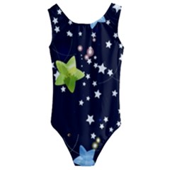 Illustration Abstract Heart Cover Blue Gift Kids  Cut-out Back One Piece Swimsuit