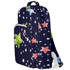 Illustration Abstract Heart Cover Blue Gift Double Compartment Backpack