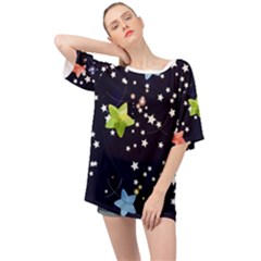 Illustration Abstract Heart Cover Blue Gift Oversized Chiffon Top