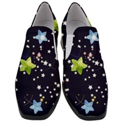 Illustration Abstract Heart Cover Blue Gift Women Slip On Heel Loafers