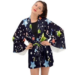 Illustration Abstract Heart Cover Blue Gift Long Sleeve Kimono