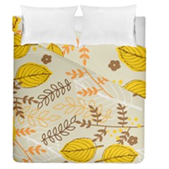 Leaf Leaves Flower Background Wallpaper Duvet Cover Double Side (queen Size) by danenraven