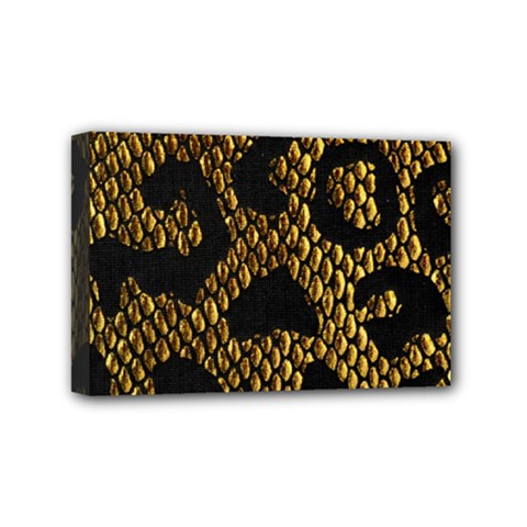 Metallic Snake Skin Pattern Mini Canvas 6  X 4  (stretched) by BangZart