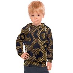 Metallic Snake Skin Pattern Kids  Hooded Pullover by BangZart