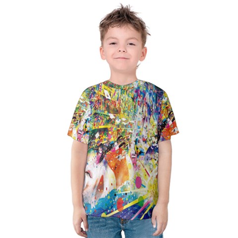 Multicolor Anime Colors Colorful Kids  Cotton Tee by BangZart