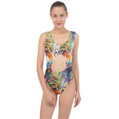 Multicolor Anime Colors Colorful Center Cut Out Swimsuit