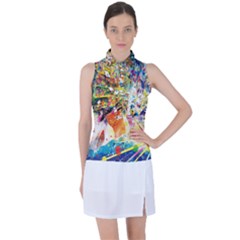 Multicolor Anime Colors Colorful Women s Sleeveless Polo Tee by BangZart