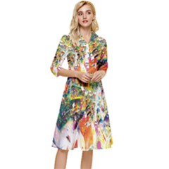 Multicolor Anime Colors Colorful Classy Knee Length Dress