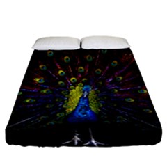 Beautiful Peacock Feather Fitted Sheet (california King Size)