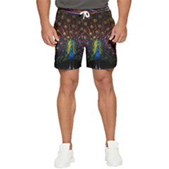Beautiful Peacock Feather Men s Runner Shorts by Jancukart