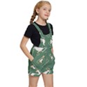 Gold Santa s sleigh green print Kids  Short Overalls View3