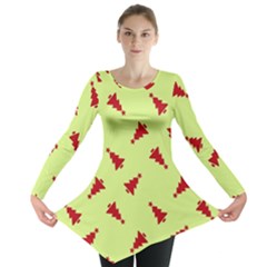 Red Christmas Tree Green Long Sleeve Tunic  by TetiBright