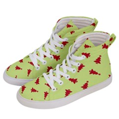 Red Christmas Tree Green Men s Hi-top Skate Sneakers by TetiBright