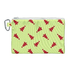 Red Christmas Tree Green Canvas Cosmetic Bag (large) by TetiBright